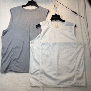 ACX Active Tank Tops Mens Size XL Lot of 2 White Gray Breathable Athletic Perfor
